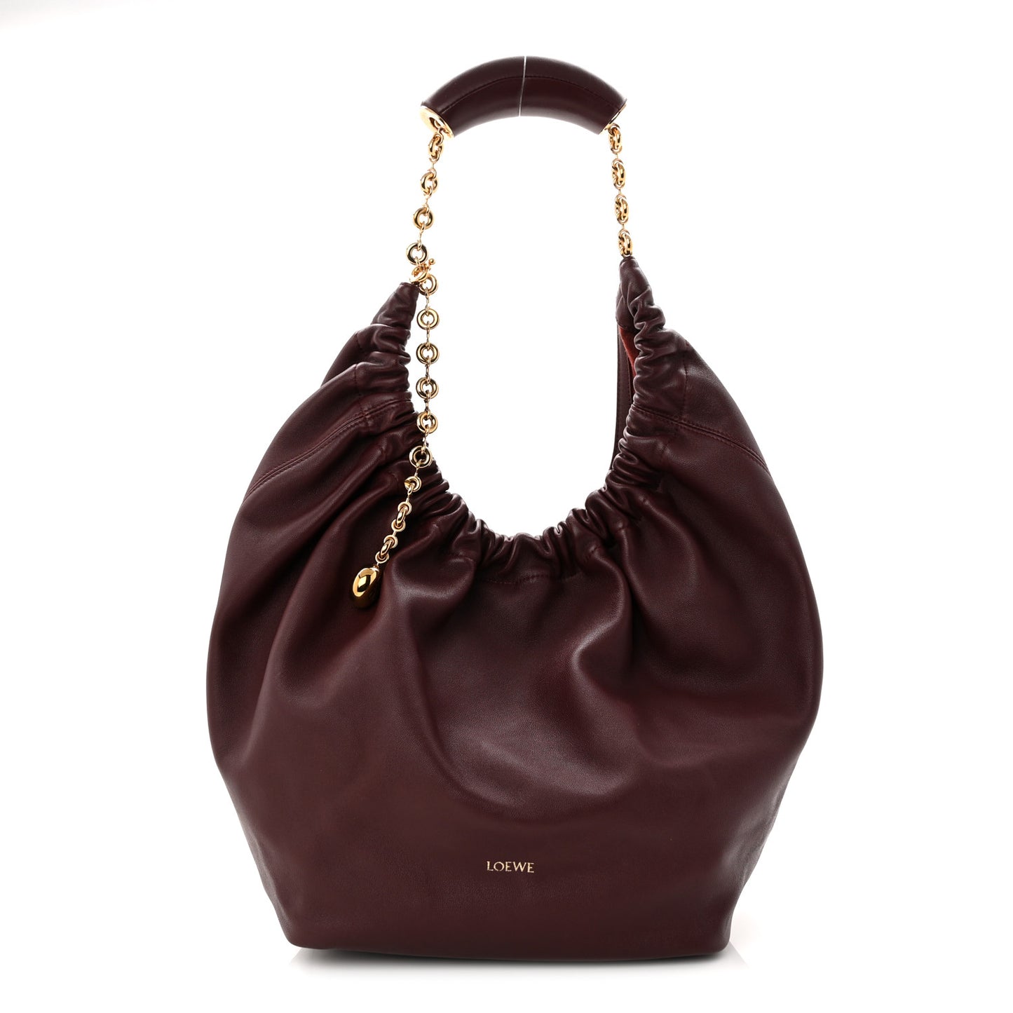 Buttery Nappa Lambskin Medium Squeeze Bag Dark Burgundy
