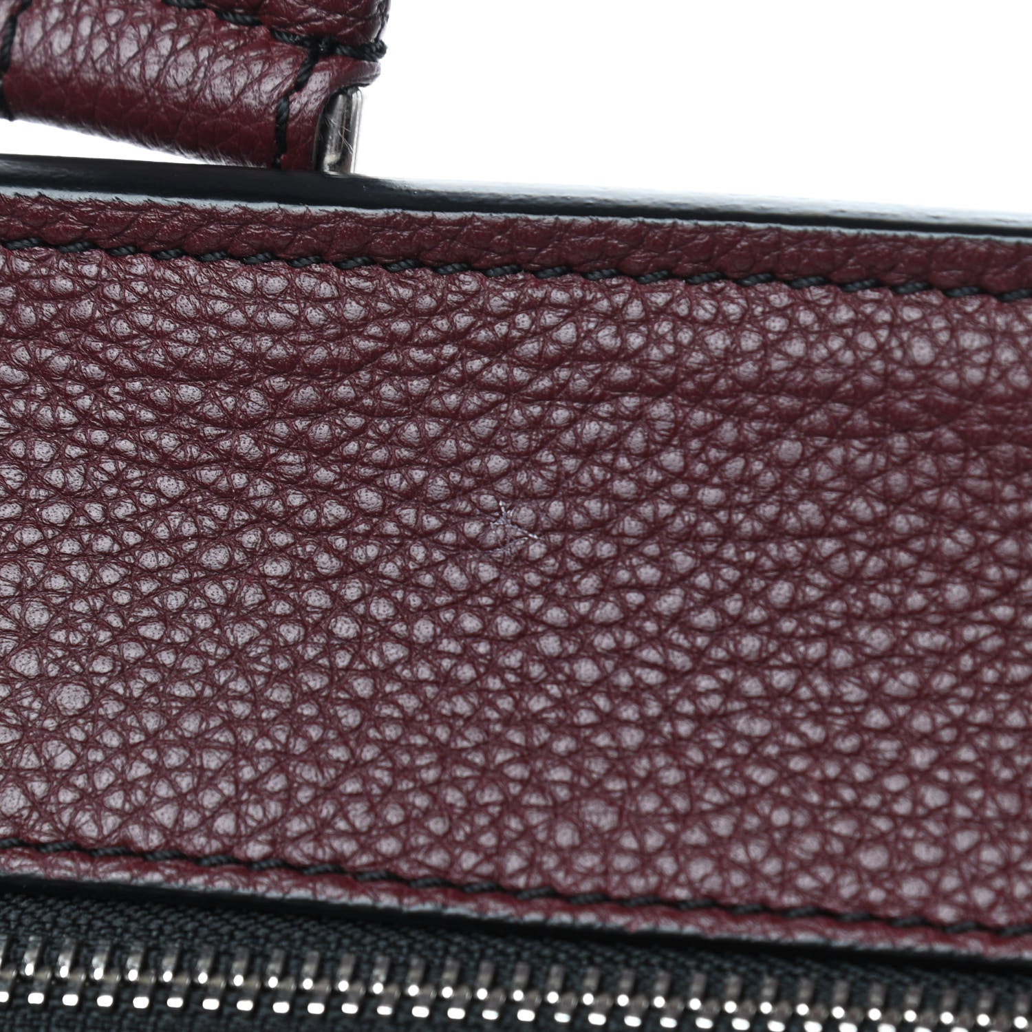 Celine Drummed Calfskin Medium Edge Shoulder Bag Wine 11 of 14