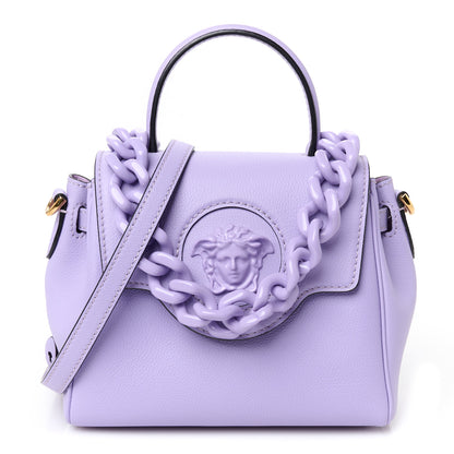 Versace Calfskin Small La Medusa Top Handle Handbag Lilac 1 of 11
