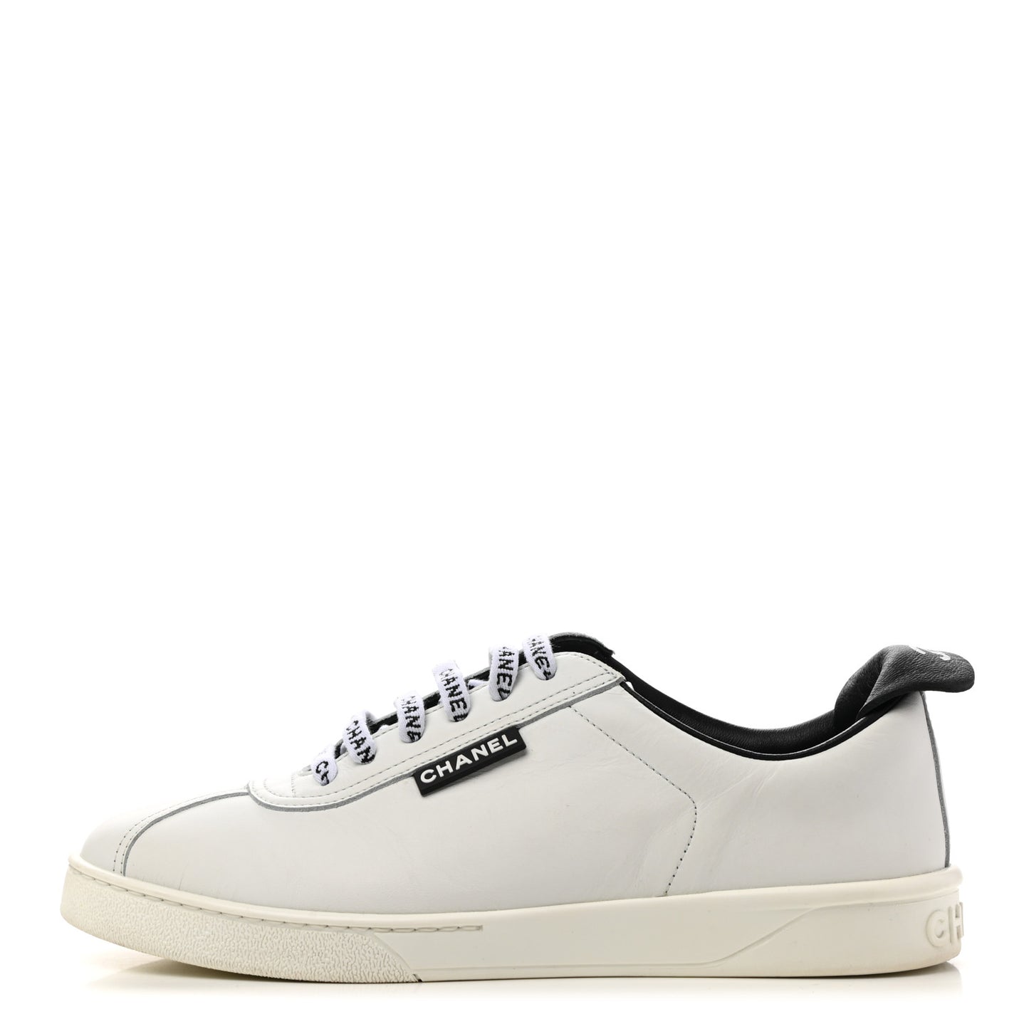 Calfskin CC Womens Sneakers 38.5 White