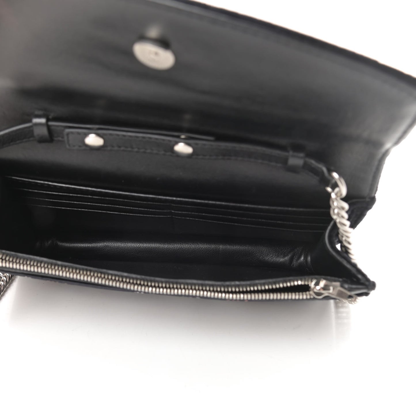 Velvet Crystal I Love Paris BB Wallet On Chain Black