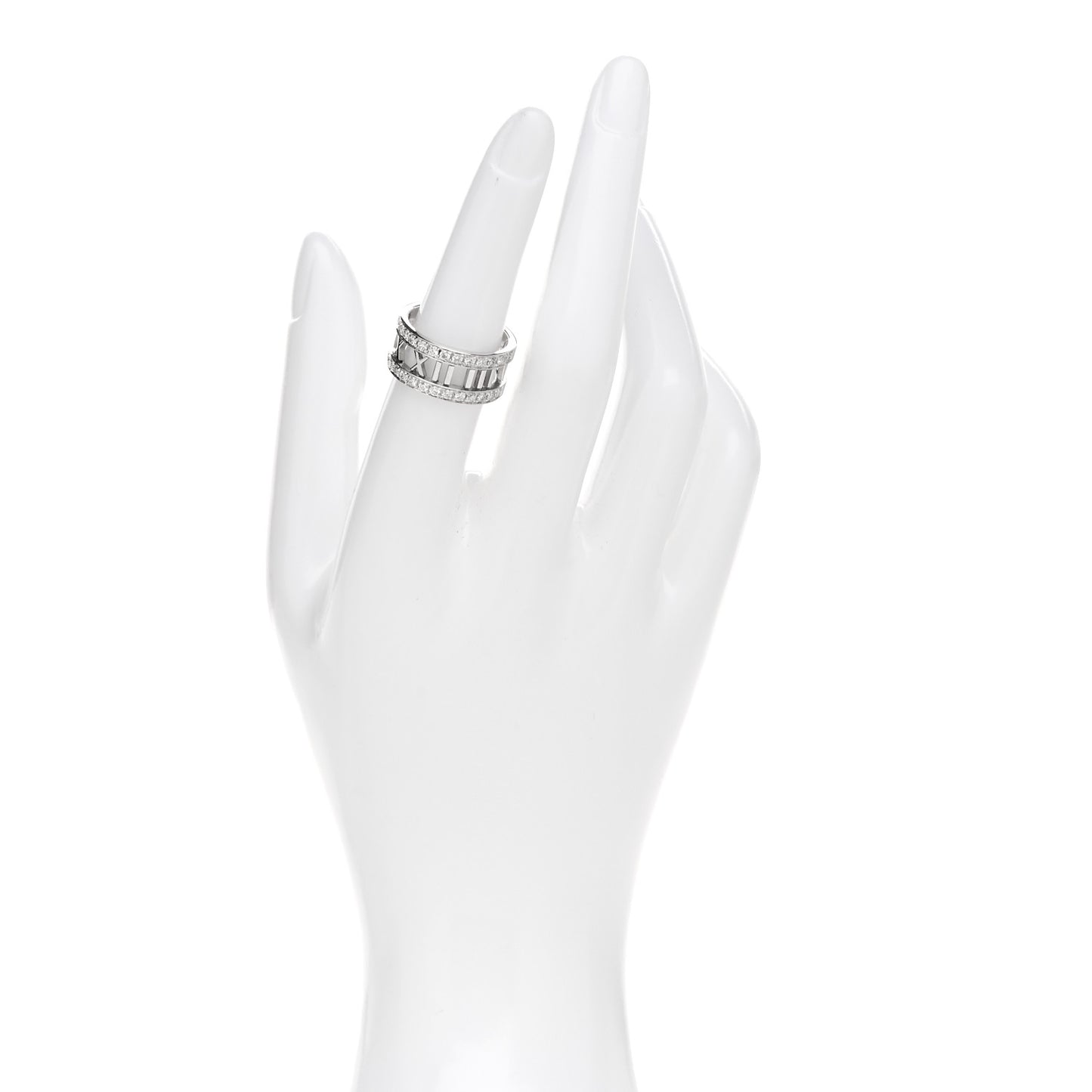 18K White Gold Diamond Wide Atlas Open Ring 52 6