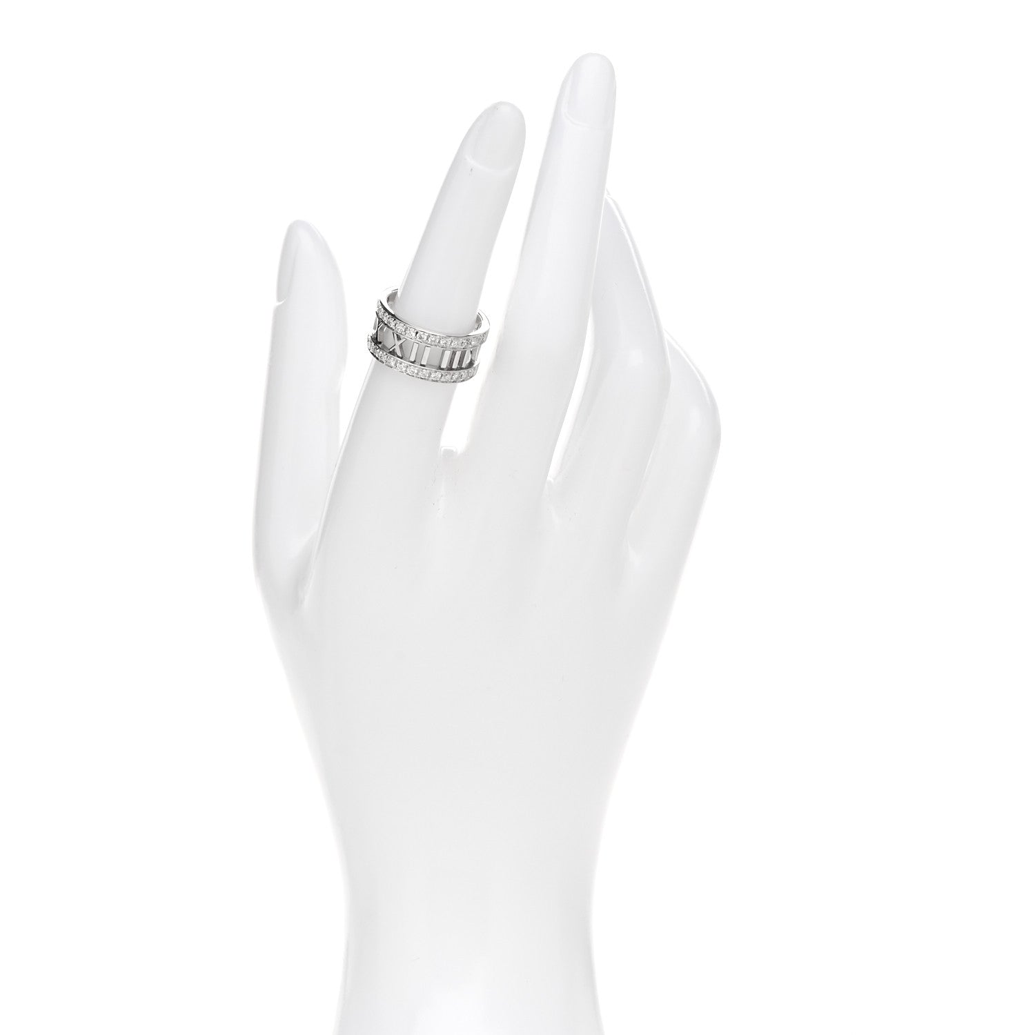 Tiffany 18K White Gold Diamond Wide Atlas Open Ring 52 6 2 of 5