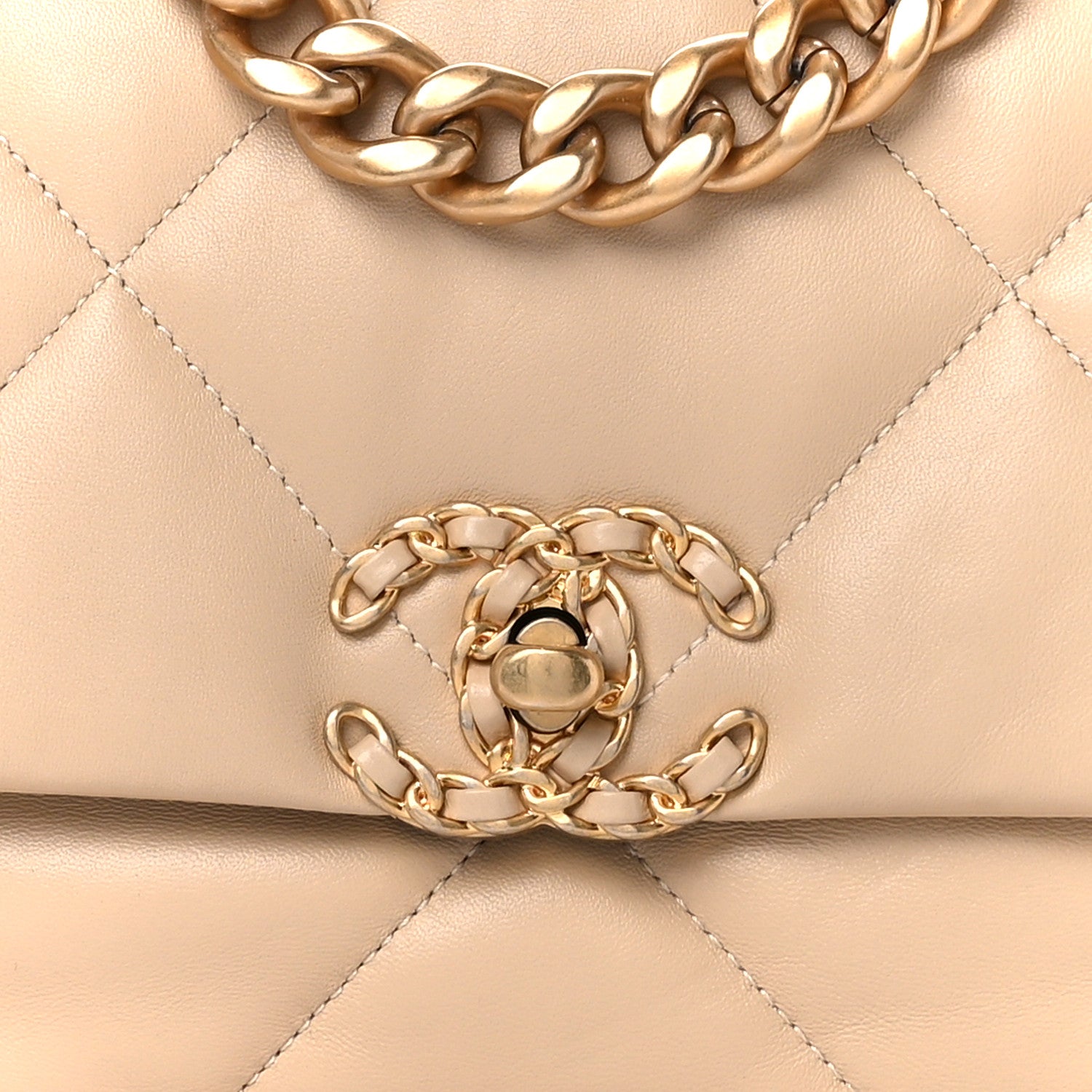 Chanel Lambskin Quilted Medium Chanel 19 Flap Light Beige 8 of 11