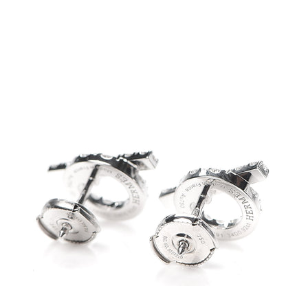 Hermes 18K White Gold Diamond Finesse Earrings 3 of 5