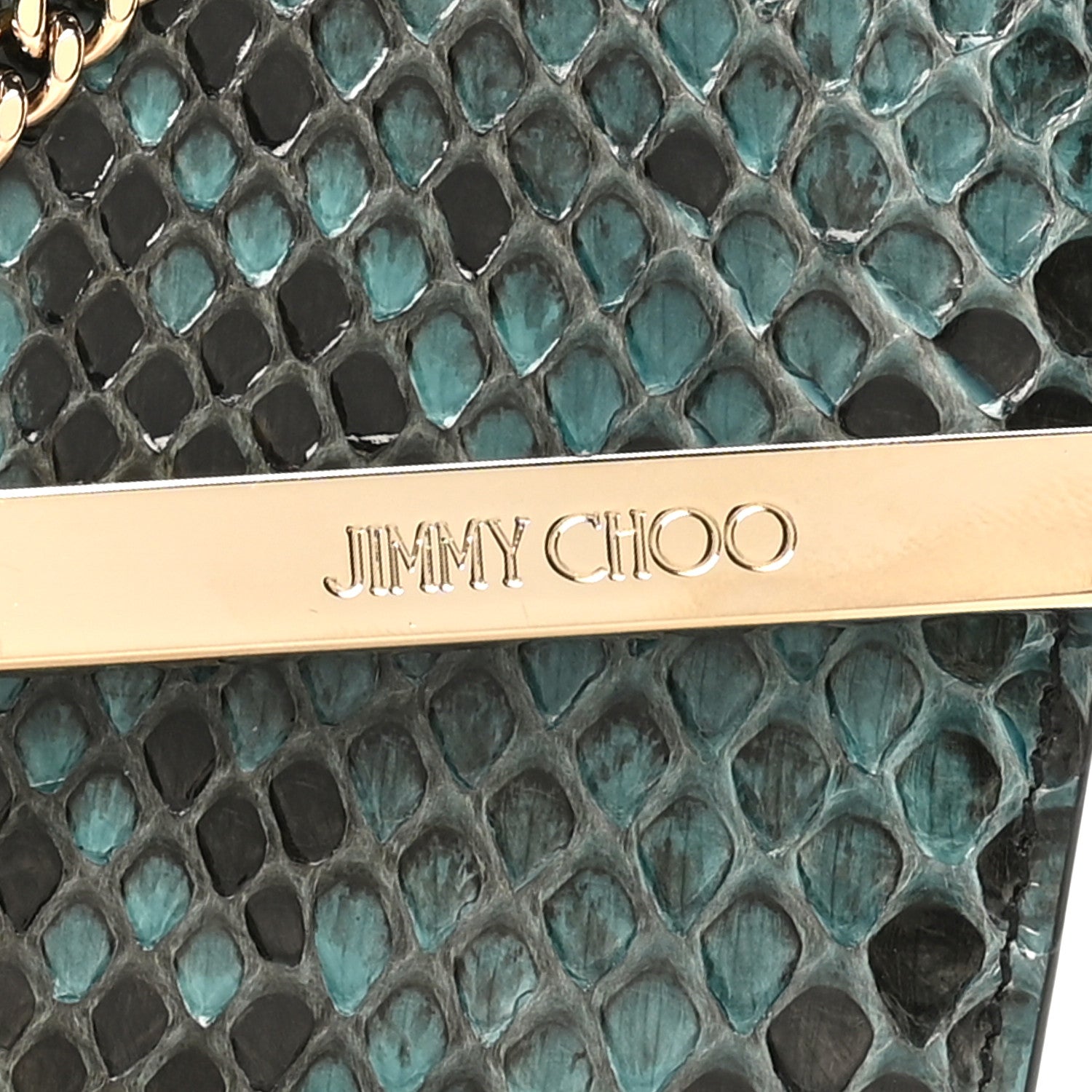 Jimmy Choo Snakeskin Emmie Clutch Blue 7 of 9