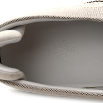 Hermes Canvas Mens Kiddy Slip On Sneakers 43 Plum White 7 of 9