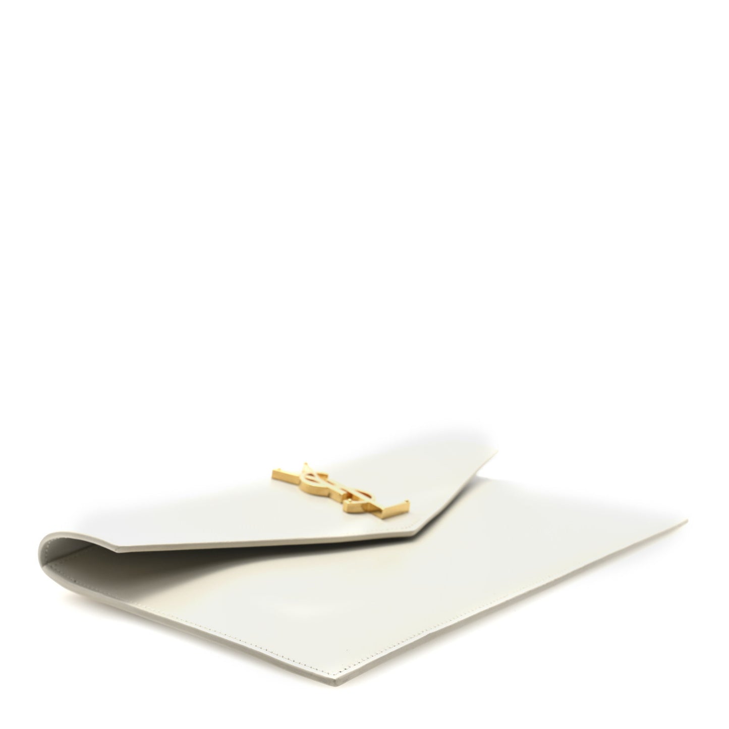 Smooth Shiny Calfskin Uptown Pouch Crema Soft