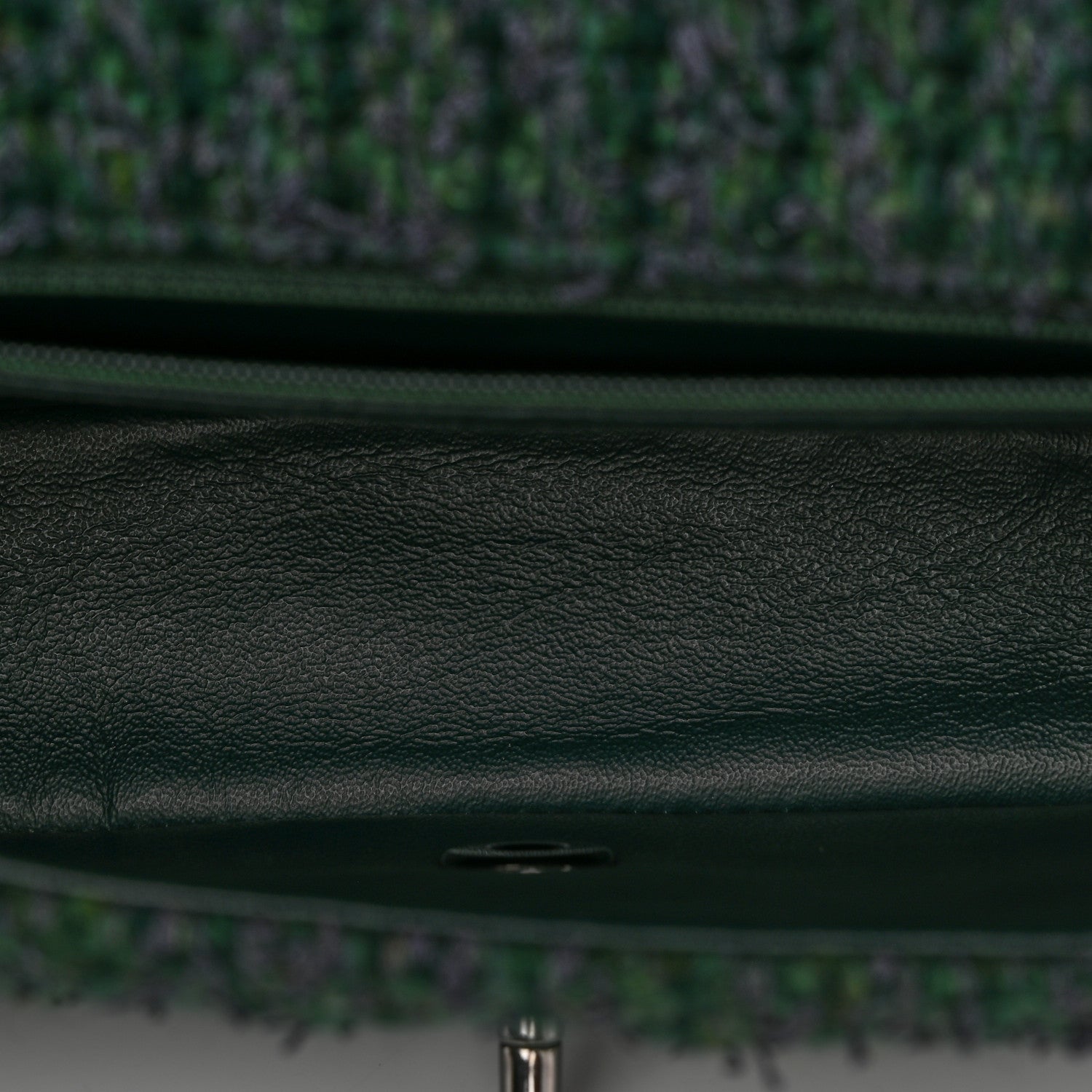 Chanel Wool Tweed Quilted Mini Rectangular Flap Green 5 of 10