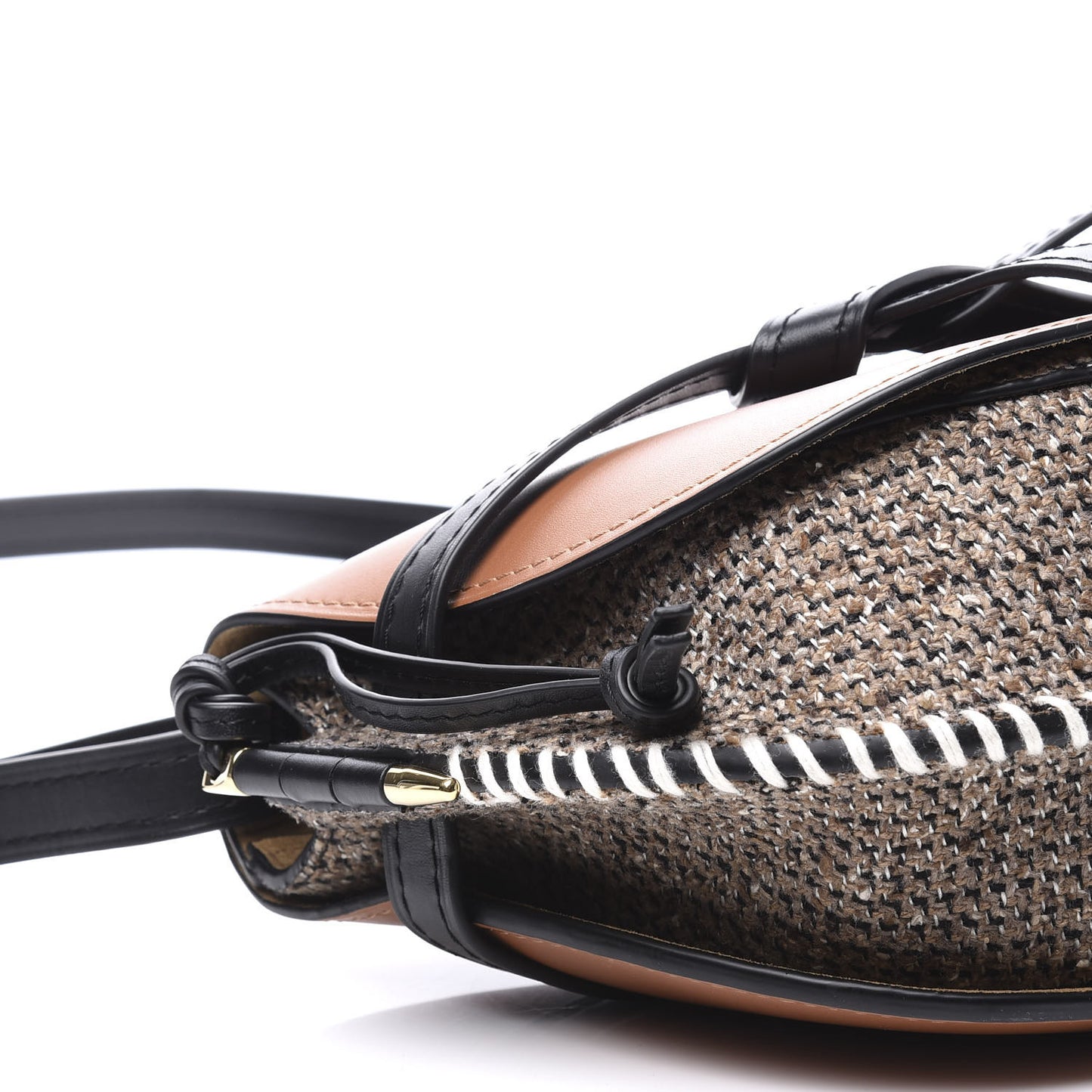 Calfskin Tweed Small Gate Crossbody Bag Tan
