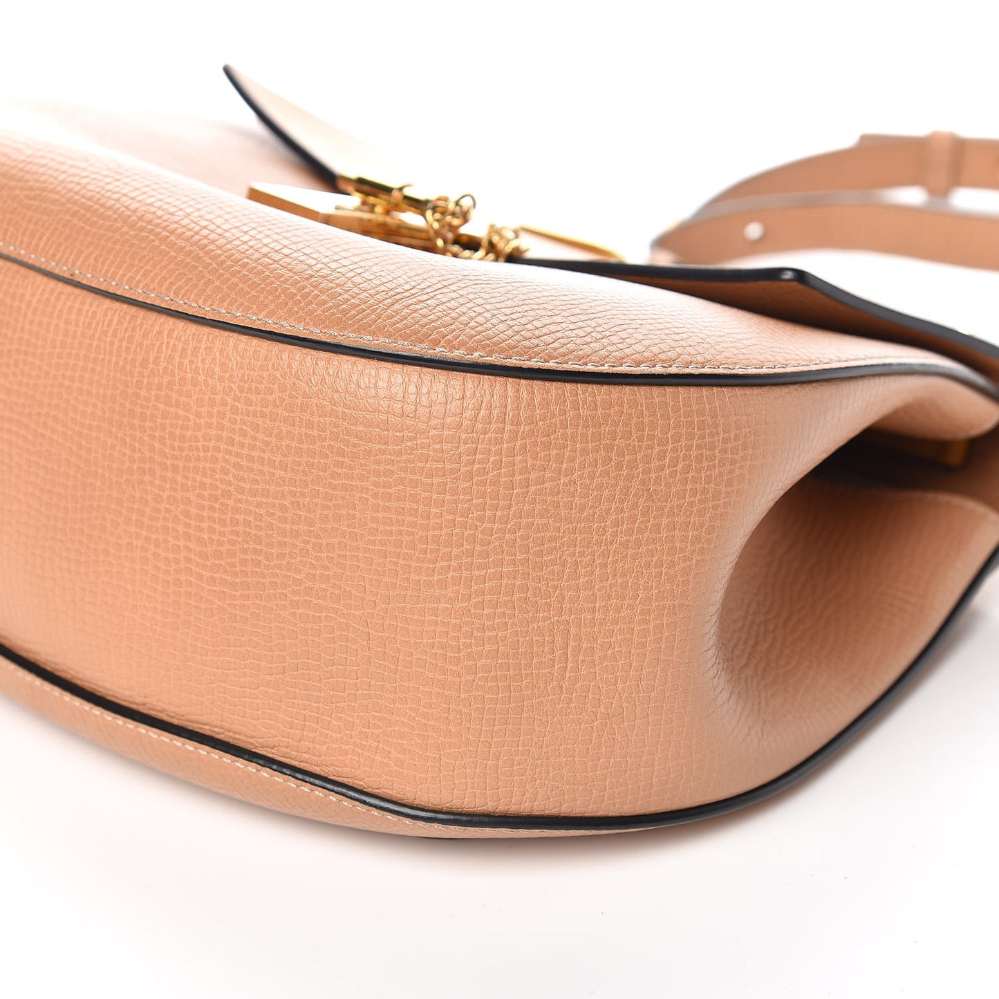 Grained Calfskin Lambskin Medium Bi-Color Drew Shoulder Bag Wet Sand Sunflower