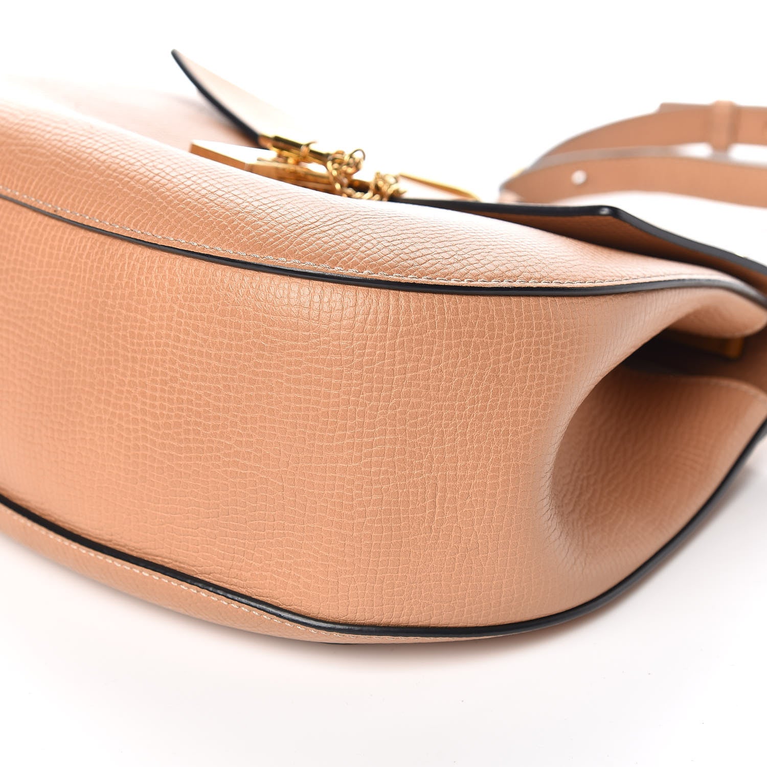 Chloe Grained Calfskin Lambskin Medium Bi-Color Drew Shoulder Bag Wet Sand Sunflower 11 of 13