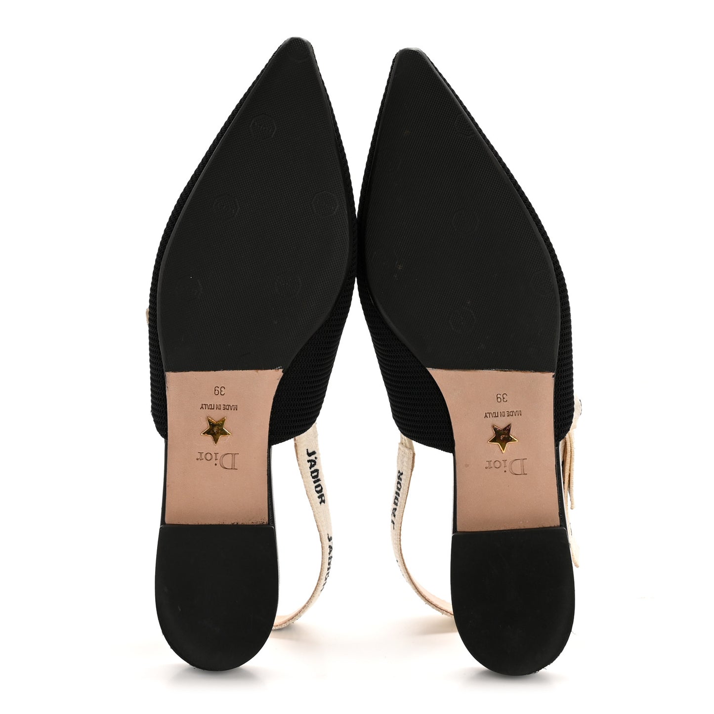 Technical Canvas Ribbon J'Adior Slingback Ballet Flats 39 Black