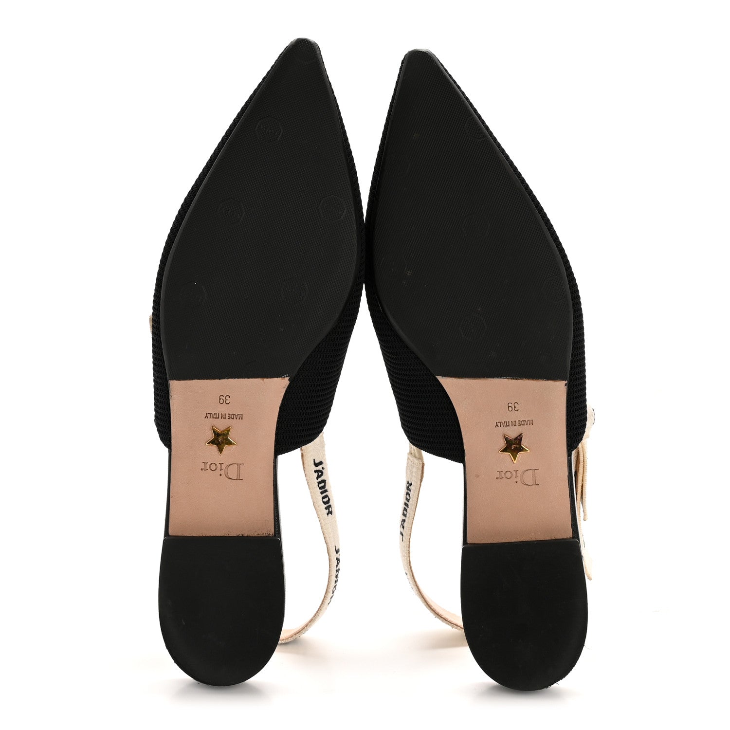 Christian Dior Technical Canvas Ribbon J'Adior Slingback Ballet Flats 39 Black 6 of 11