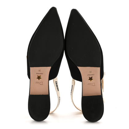 Christian Dior Technical Canvas Ribbon J'Adior Slingback Ballet Flats 39 Black 6 of 11