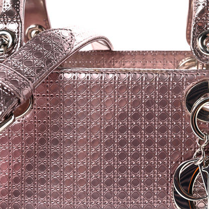 Christian Dior Metallic Patent Micro-Cannage Medium Lady Dior Pink 7 of 9
