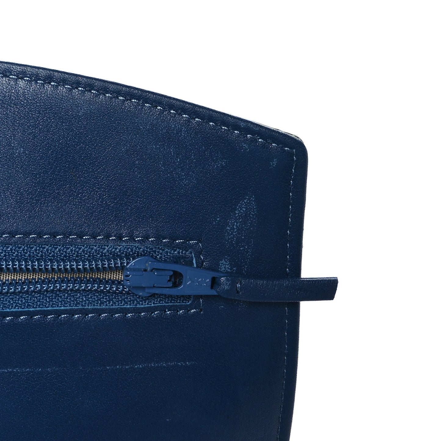 Patent Quilted Brilliant Wallet On Chain WOC Blue