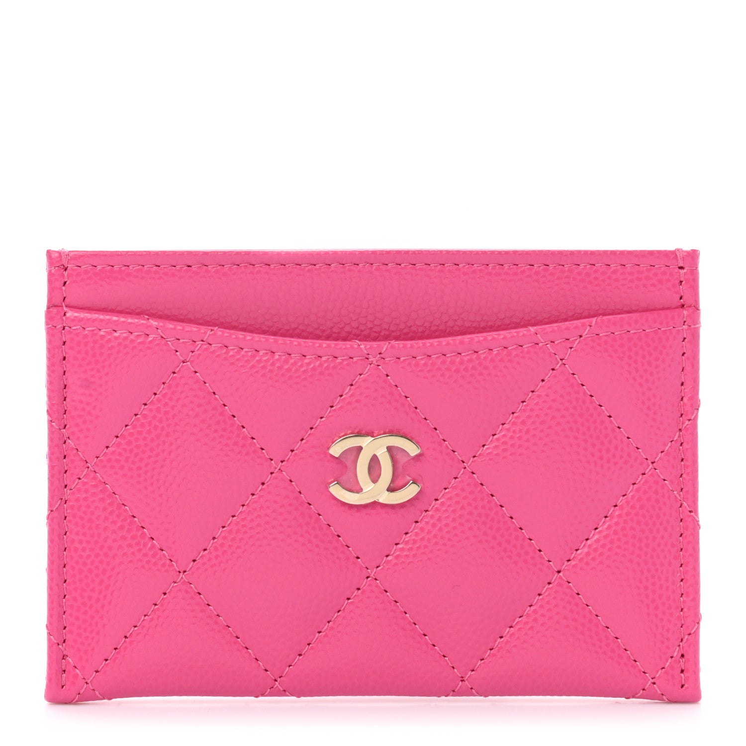 Chanel Caviar Quilted Card Holder Dark Pink 1 of 8
