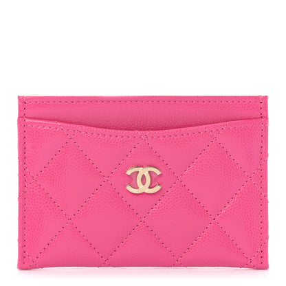 Chanel Caviar Quilted Card Holder Dark Pink 1 of 8