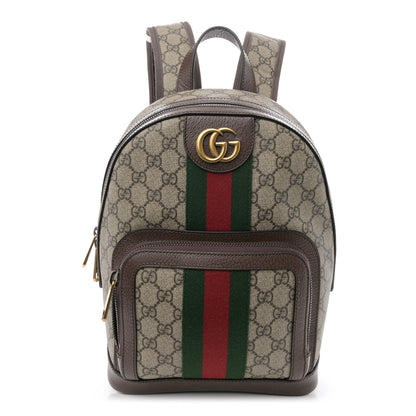 Gucci GG Supreme Monogram Calfskin Web Small Ophidia Day Backpack Beige Ebony New Acero 1 of 12