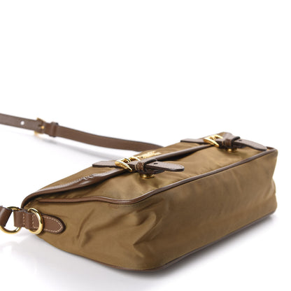 Prada Tessuto Nylon Saffiano Small Messenger Bag Tobacco 4 of 9
