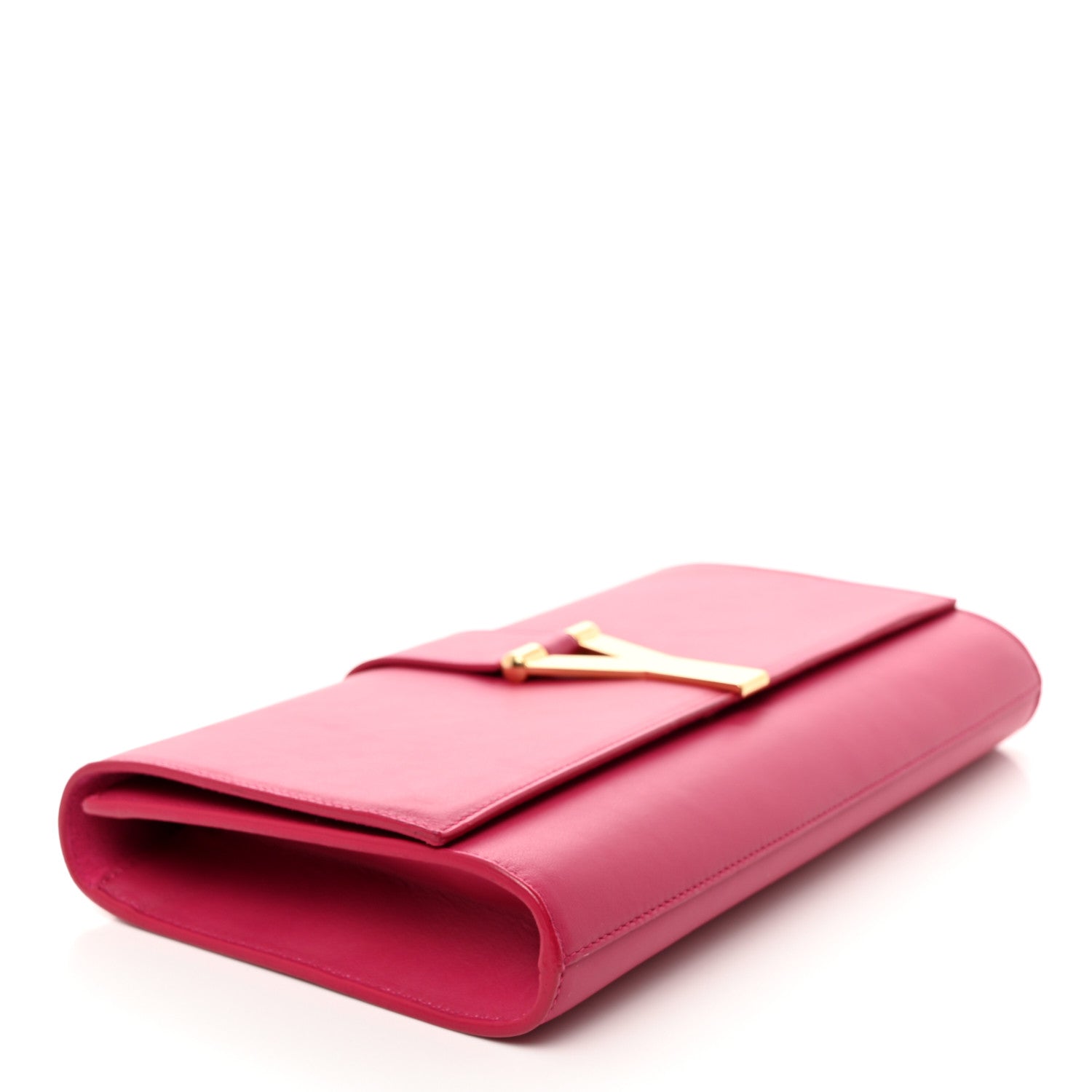 Saint Laurent Calfskin Classic Y Ligne Clutch Fuchsia 4 of 9