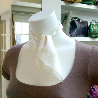 Louis Vuitton Silk Scarf Flowers White 2 of 6
