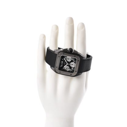 Cartier ADLC Titanium Nylon 41mm Santos 100 Chronograph Automatic Watch Black 2 of 6