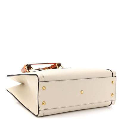 Gucci Wonka Grain Calfskin Small Diana Tote Bag Mystic White Orange Fluo 4 of 10