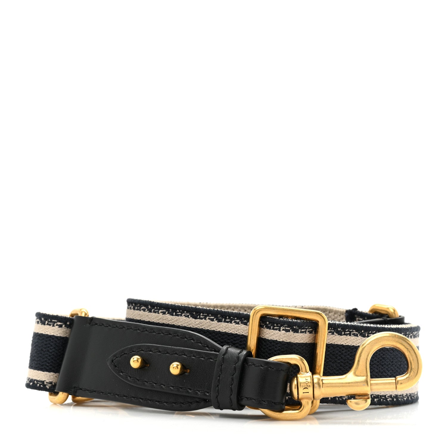 Christian Dior Canvas Embroidered Shoulder Strap Black 2 of 4