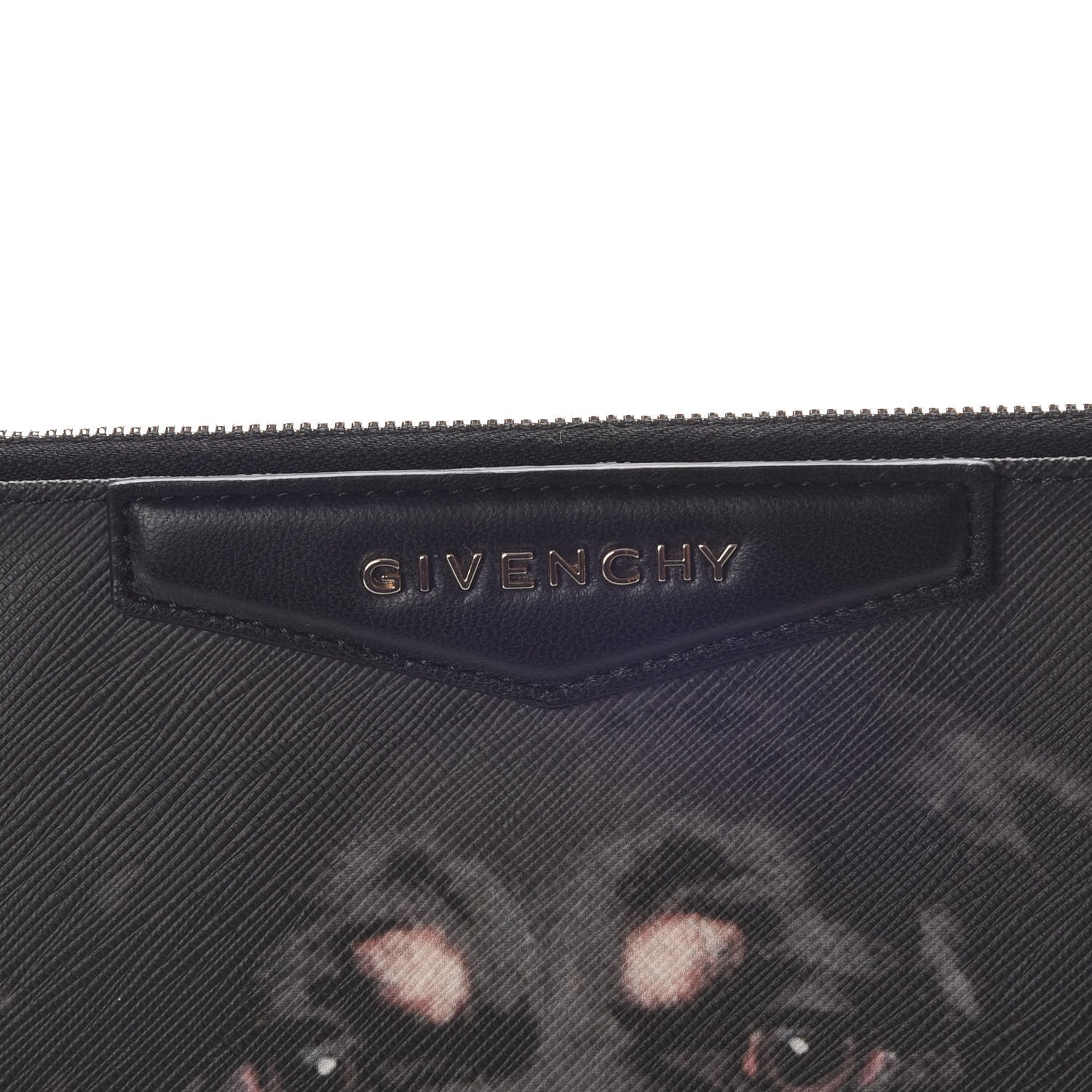 Givenchy Textured Coated Canvas Rottweiler Print Large Cosmetic Pouch Black 6 of 8