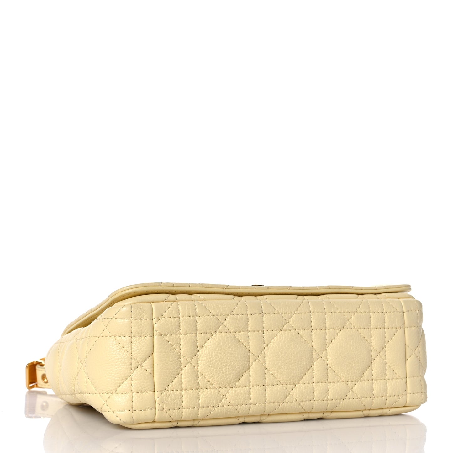 Calfskin Cannage Small Caro Bag Pale Yellow