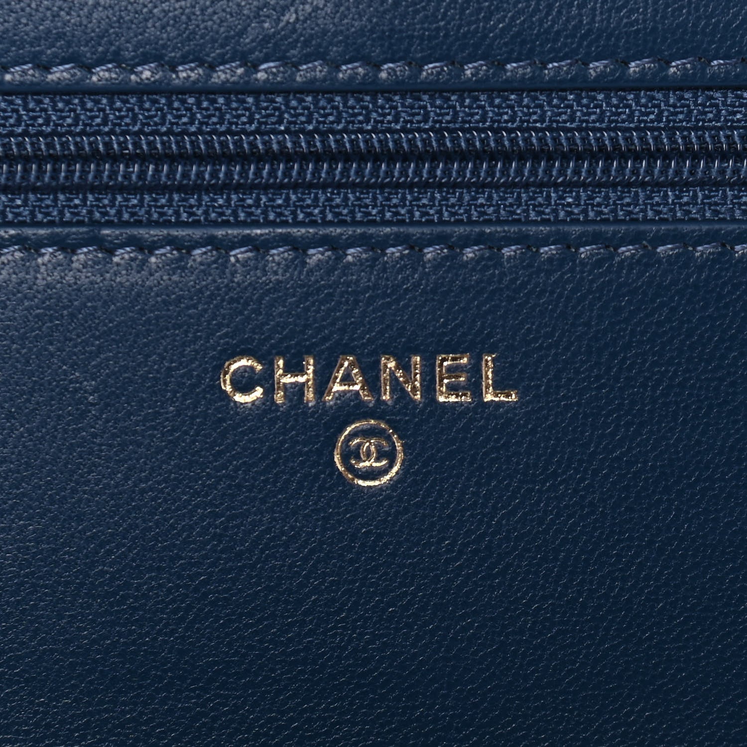 Chanel Goatskin Quilted Chanel 19 Wallet On Chain WOC Blue 6 of 10
