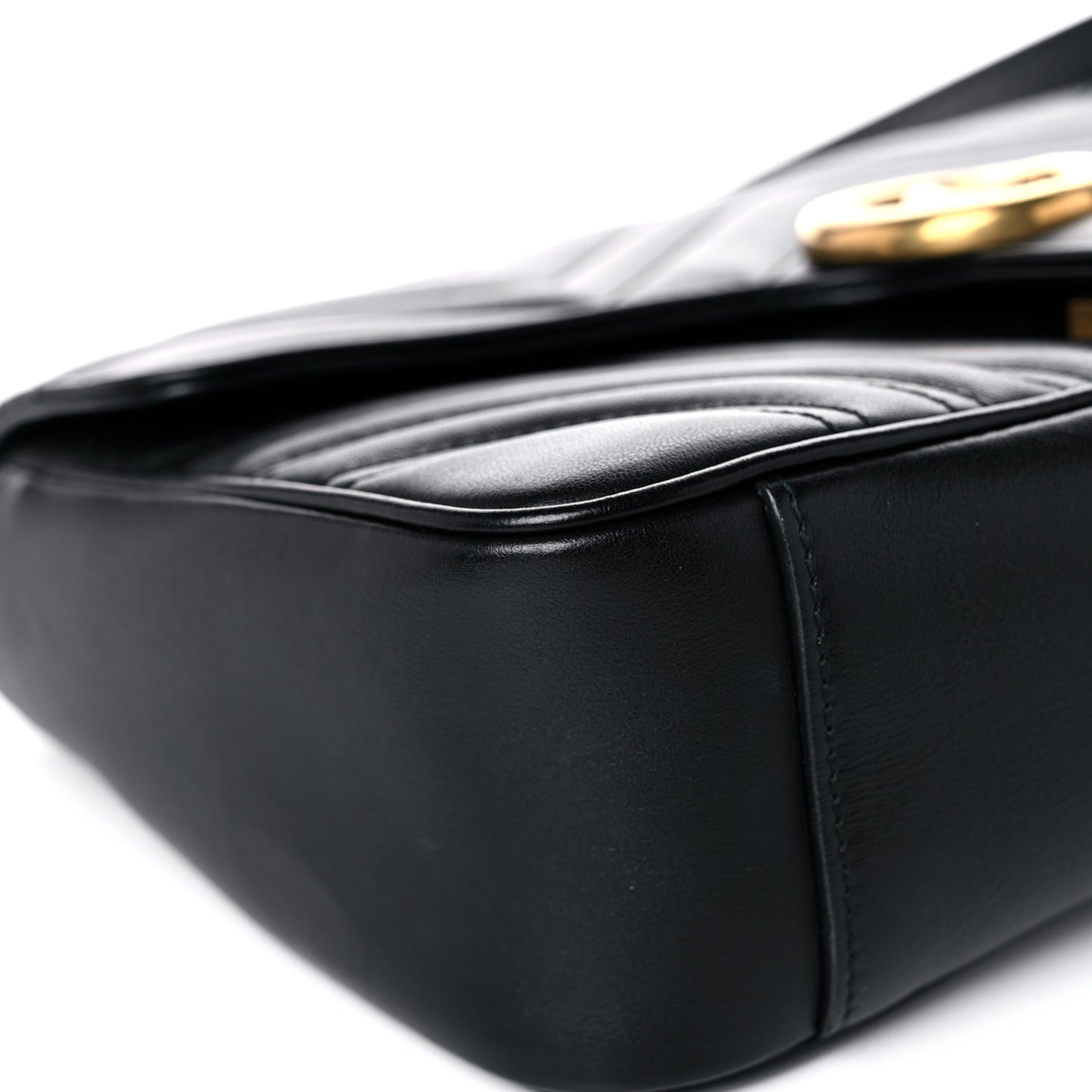 Calfskin Matelasse Small GG Marmont Shoulder Bag Black