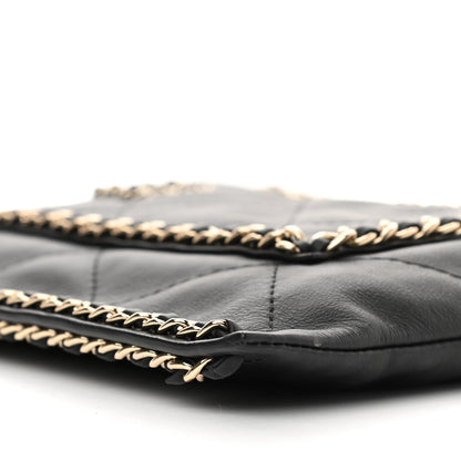 Chanel Calfskin Quilted Small Chain Flat Tote Black 9 of 13