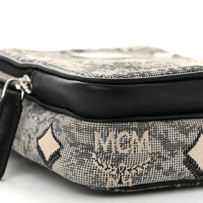 MCM Vintage Jacquard Monogram Crossbody Bag Grey 8 of 9