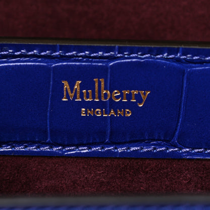 Mulberry Shiny Croc Calfskin Embossed The Mews Satchel Cobalt Blue 6 of 14