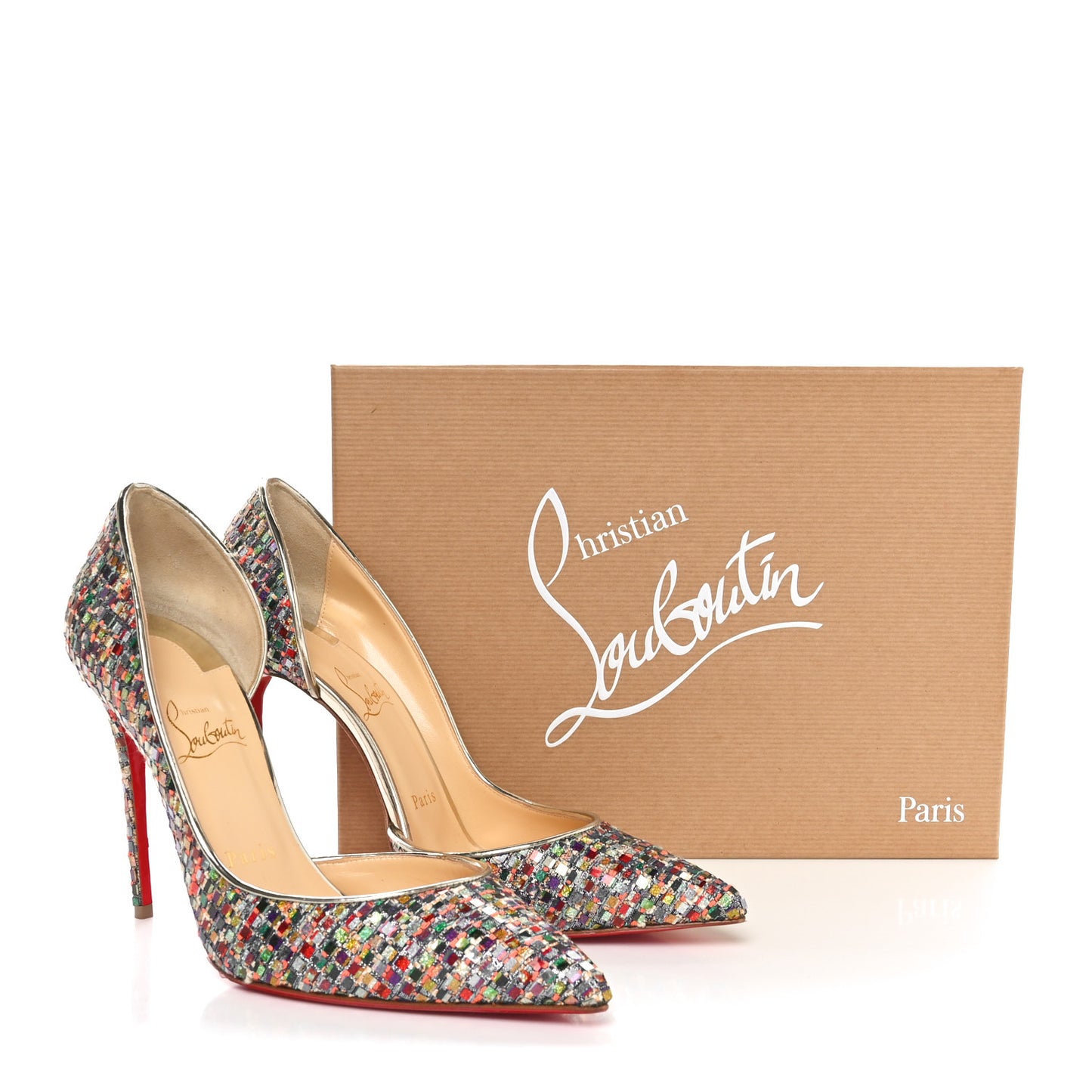 Tresse Vitraux Specchio Iriza 100 Pumps 38.5 Multicolor Silver