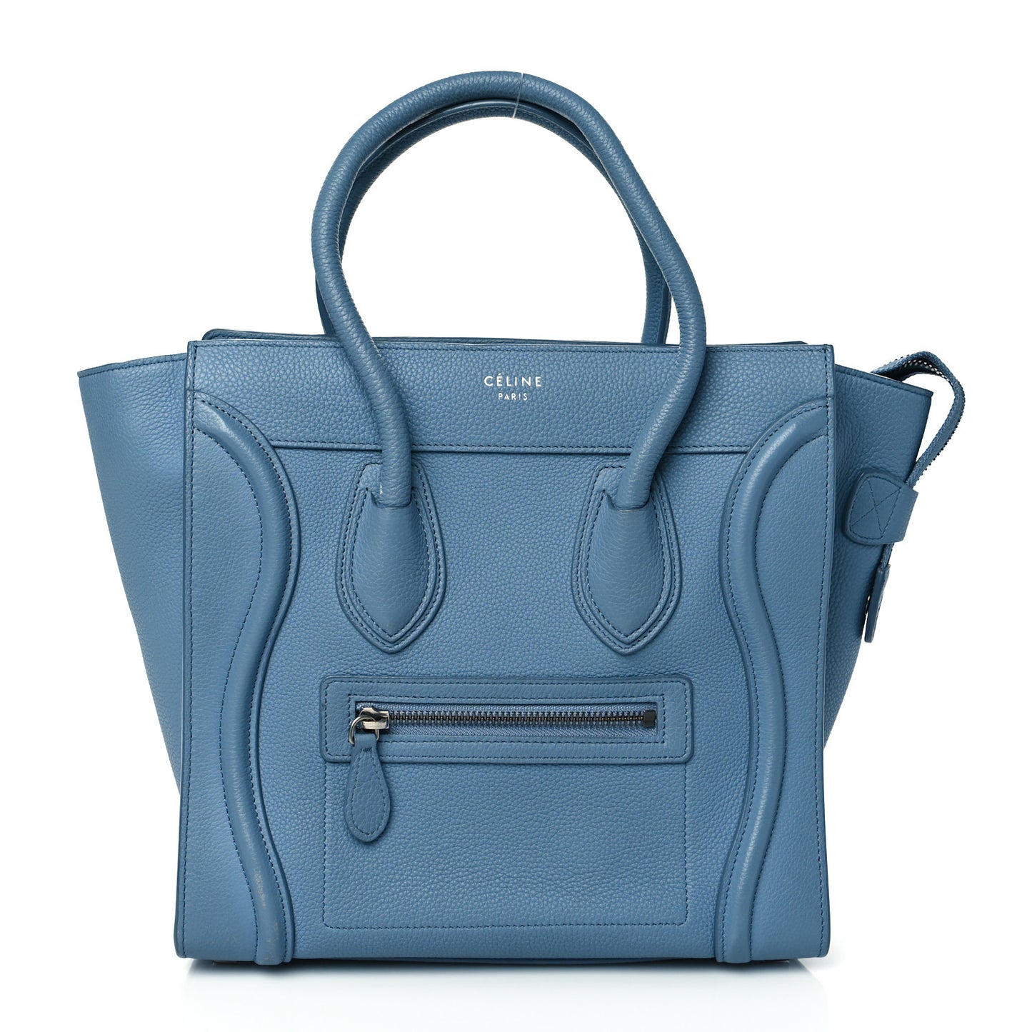 Drummed Calfskin Micro Luggage Slate