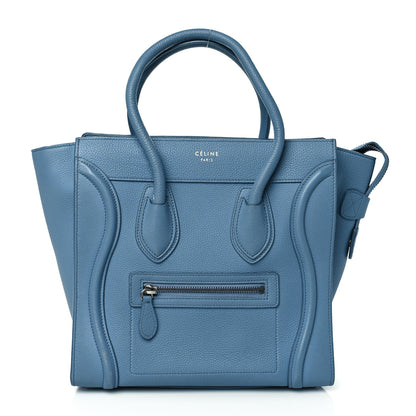 Celine Drummed Calfskin Micro Luggage Slate 1 of 9