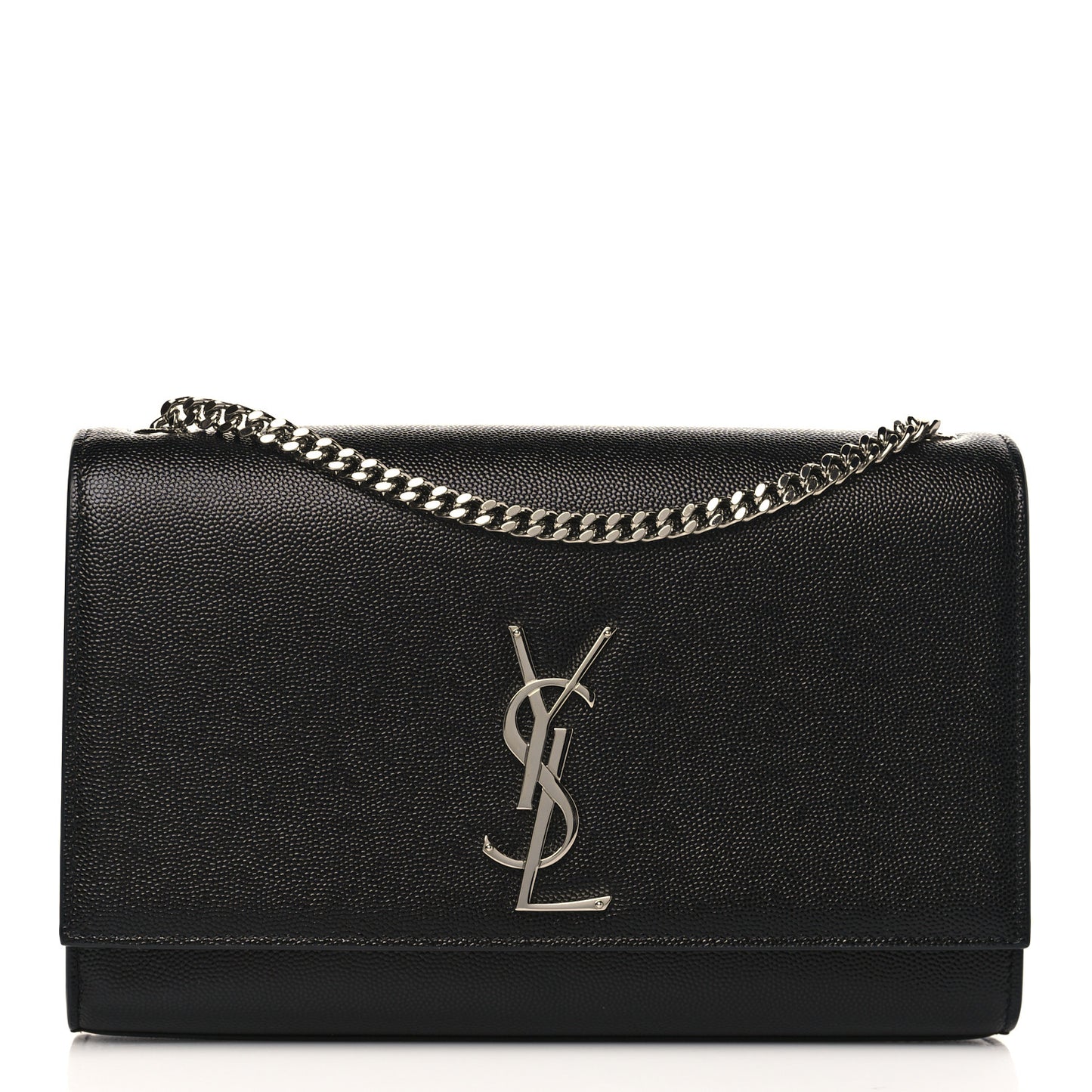 Grain De Poudre Medium Classic Monogram Kate Satchel Black