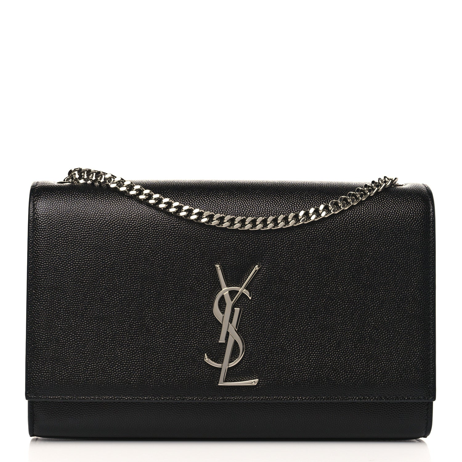 Saint Laurent Grain De Poudre Medium Classic Monogram Kate Satchel Black 1 of 9