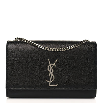 Saint Laurent Grain De Poudre Medium Classic Monogram Kate Satchel Black 1 of 9