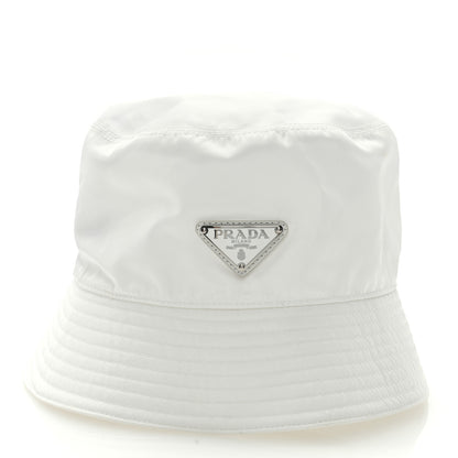 Prada Re-Nylon Metal Triangle Logo Mens Bucket Hat XL White 4 of 8