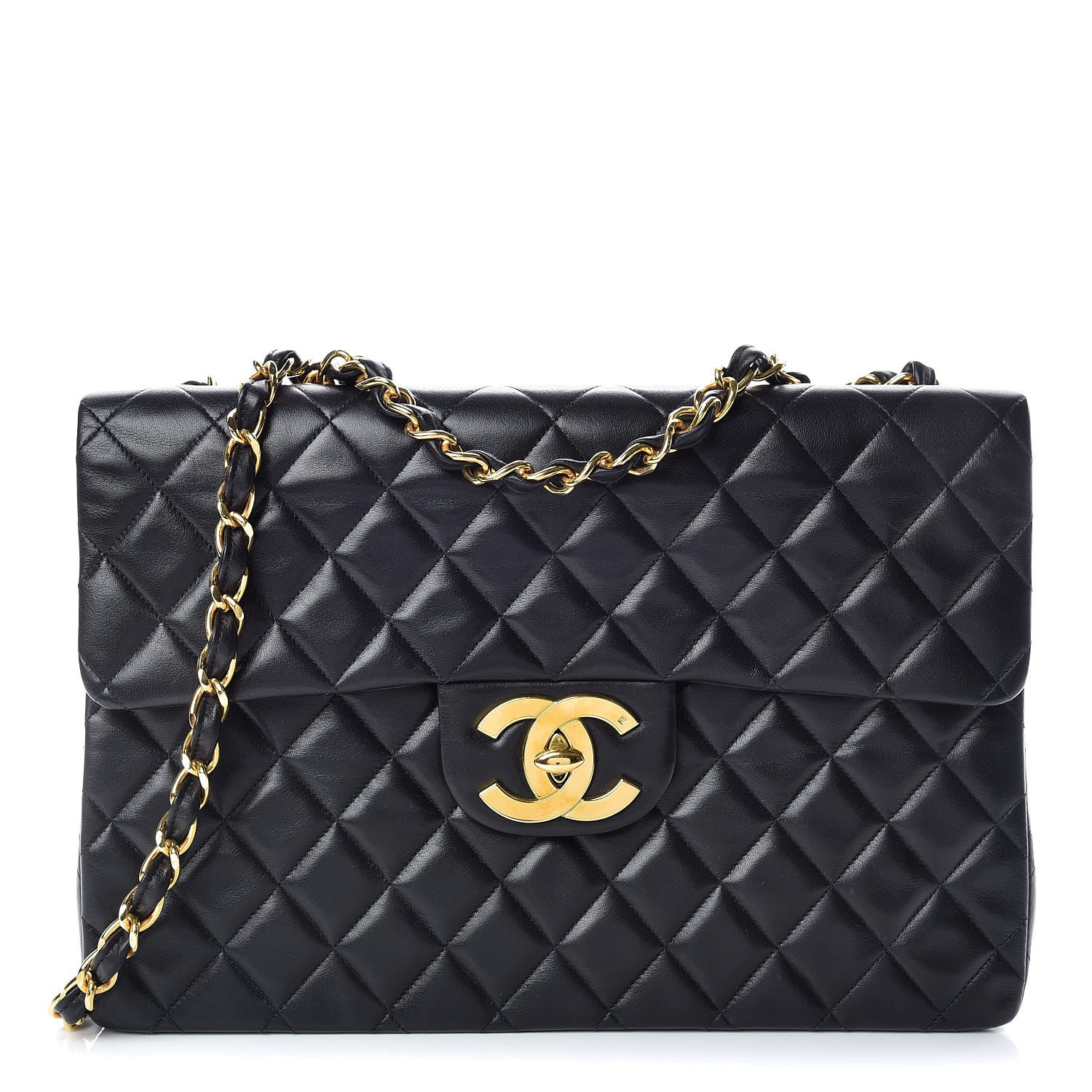 Chanel Lambskin Quilted XL Jumbo Single Flap Black 1 of 16