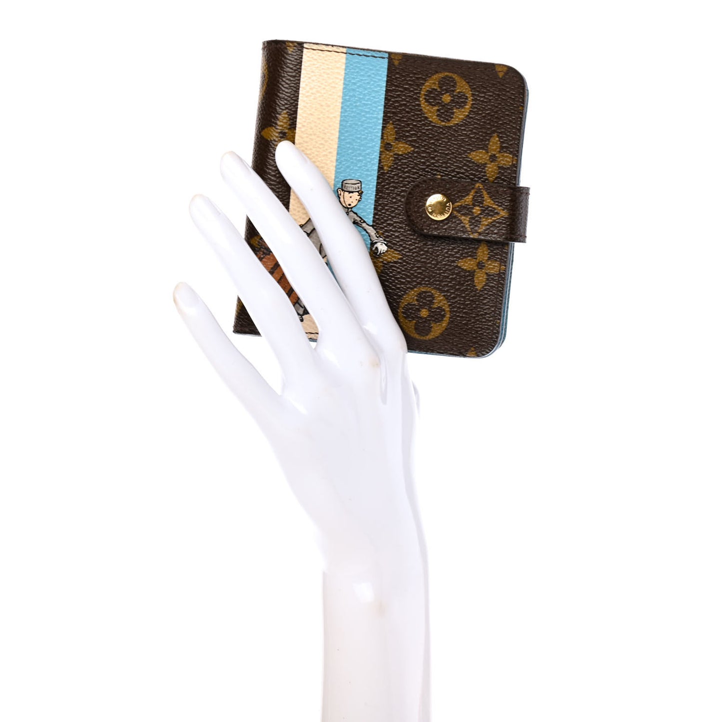 Monogram Groom Compact Zip Wallet Blue