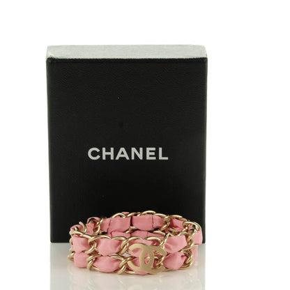 Chanel Metal CC Chain Bracelet Pink Gold 4 of 5