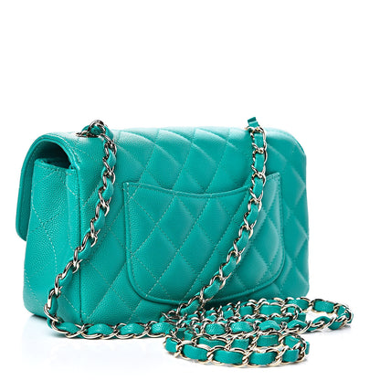 Chanel Caviar Quilted Mini Rectangular Flap Turquoise 3 of 10