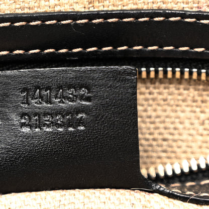 Gucci Calfskin Canvas Tote Black White 7 of 11