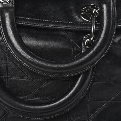 Christian Dior Lambskin Cannage Medium Granville Tote Black 9 of 17